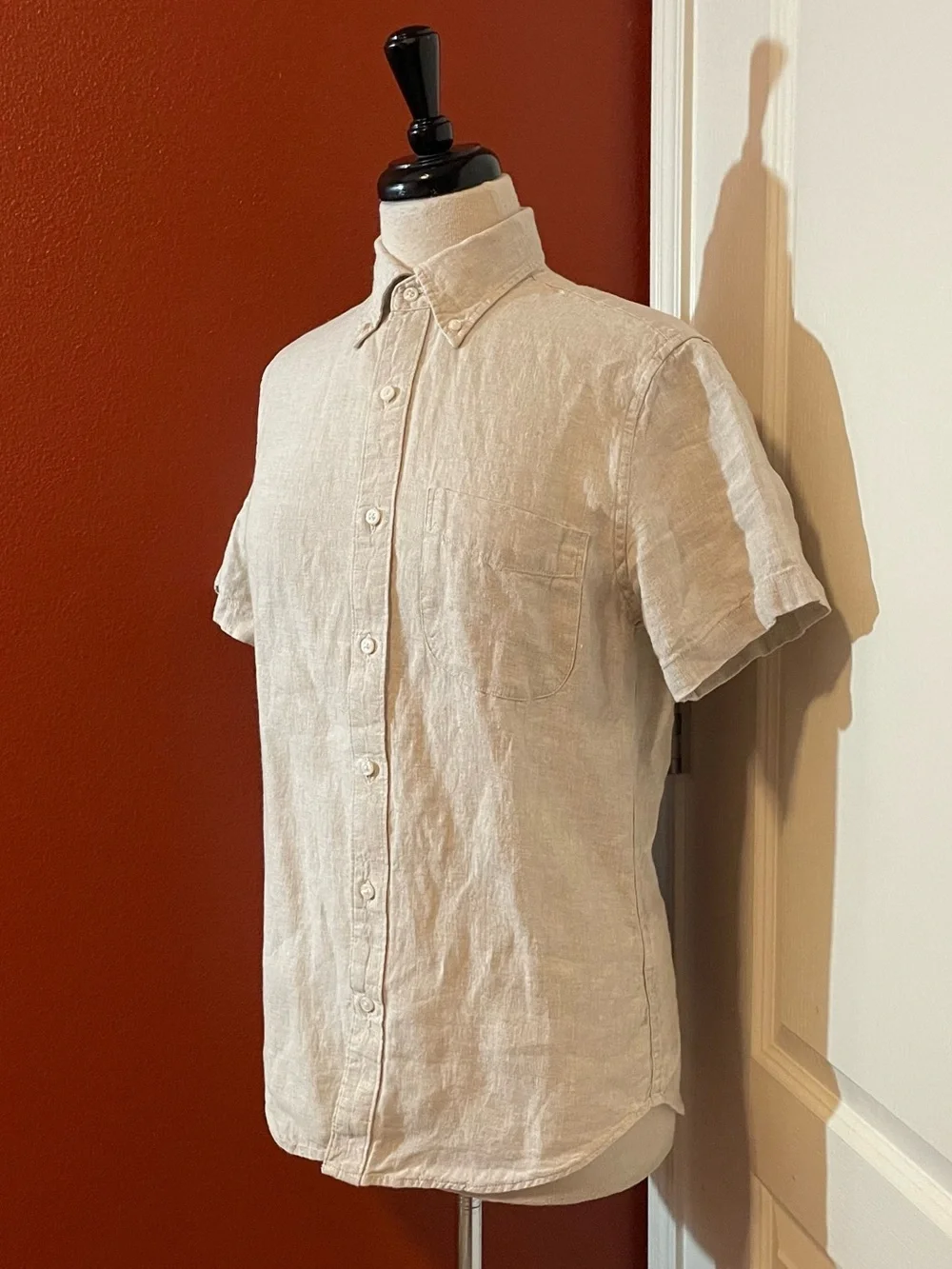 J Crew Men’s Classic Baird McNutt Irish Linen Button Down Short Sleeve Shirt